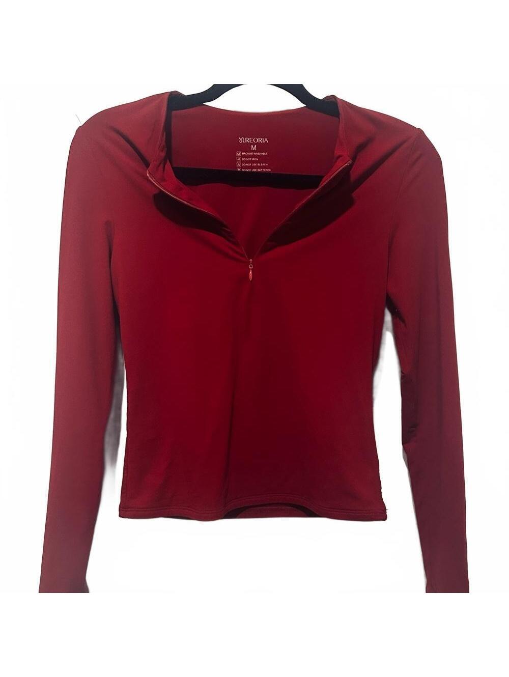 ReoRia Deep Red Long Sleeve Top